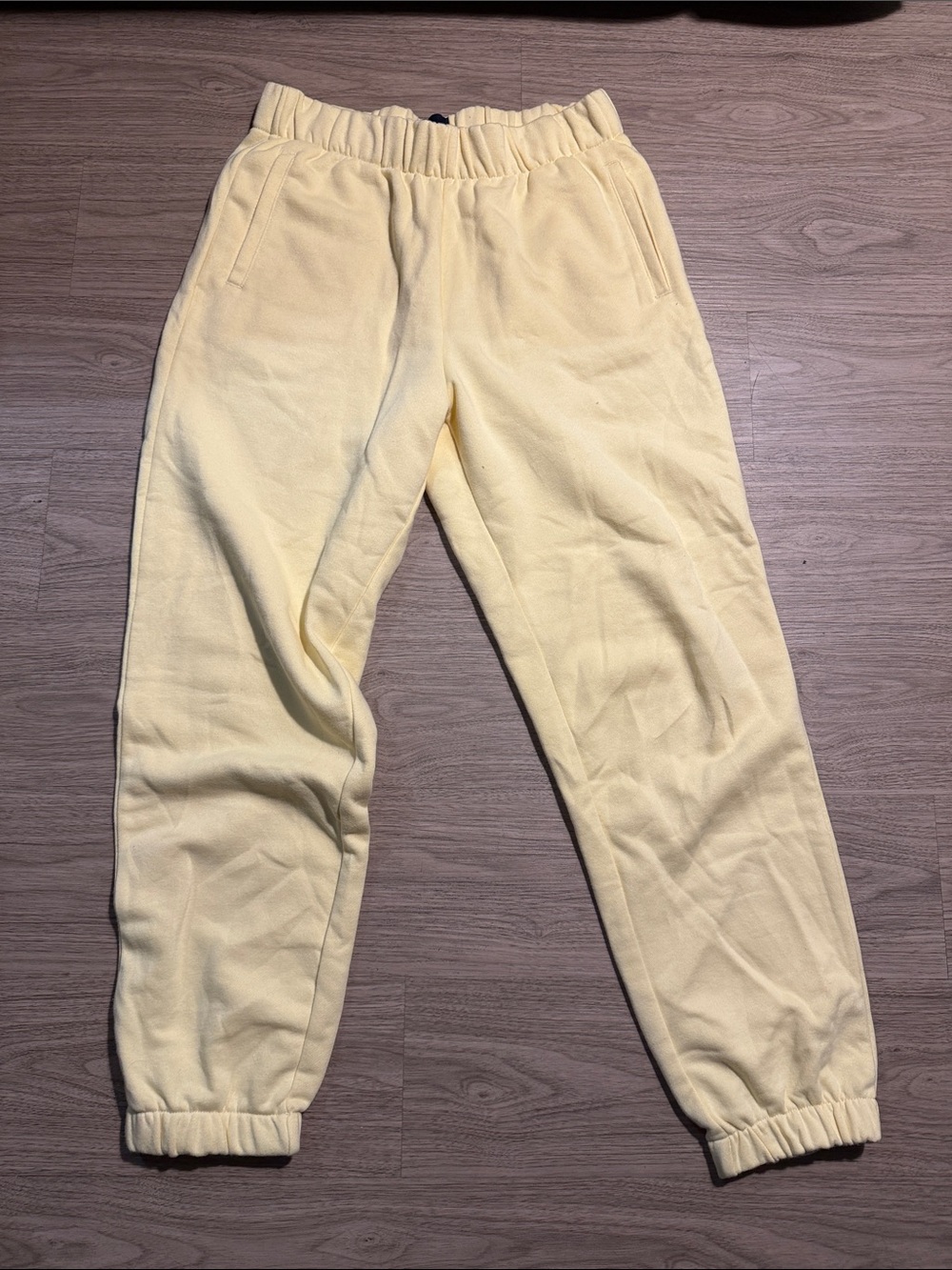 GAP Pale Yellow Elastic-Waist Jogger Pants